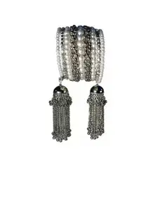 Sangria Oxidised Beaded Bangle