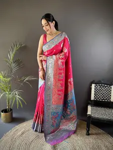 elora Woven Design Zari Silk Blend Paithani Saree