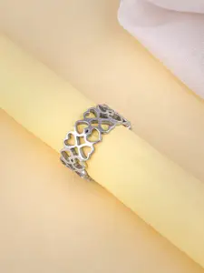 GIVA 925 Silver Strong Heart Ring Fixed Size Indian-12