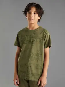 max Boys Typography Printed Round Neck T-shirt