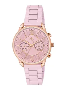 DressBerry Women Patterned Dial & Bracelet Style Straps Analogue Watch HOBDB-N-2494-PK