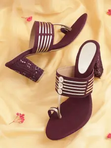 House of Pataudi Ethnic Embellished Block Heels