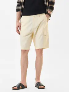 Snitch Men Beige Mid-Rise Regular Fit Shorts