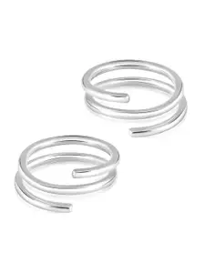 Peora Rhodium-Plated Toe Rings