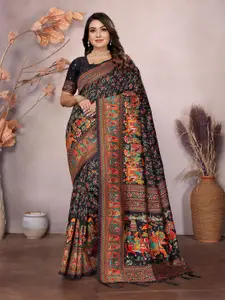 elora Floral print Silk Blend Saree