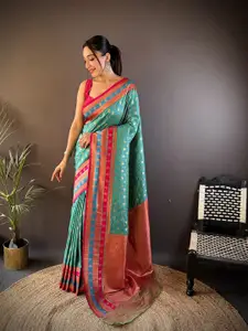 elora Woven Design Zari Silk Blend Banarasi Saree