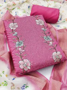 Peachmode Floral Embroidered Unstitched Dress Material