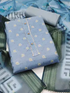 Peachmode Women Floral Woven Design Unstitched Dress Material