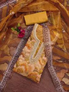 KALINI Embellished Organza Unstitched Dress Material