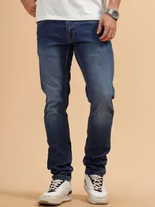 WROGN Men Comfort Slim Fit Mid-Rise Low Distress Light Fade Jeans