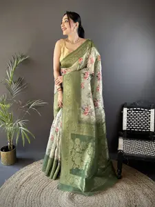 elora Woven Design Zari Silk Blend Banarasi Saree