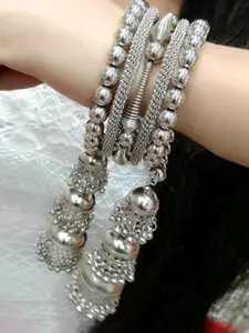 Sangria Oxidized Beaded Bangle