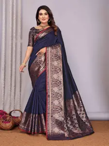 elora Women Woven Design Zari Banarasi Saree