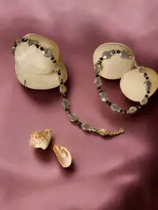 Jazz and Sizzle Set Of 2 Silver-Plated Artificial Beads Anklet