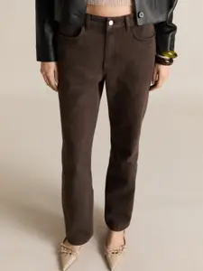 MANGO Women Mid-Rise Pure Cotton Straight Fit Jeans