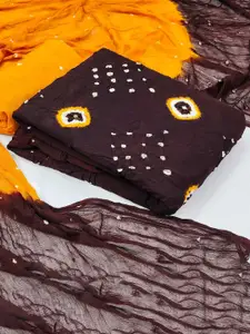 Peachmode Bandhani Dyed Unstitched Dress Material