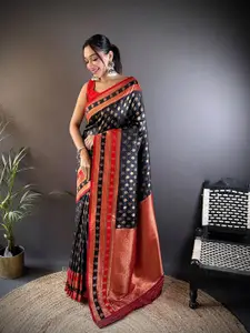 elora Ethnic Motifs Woven Design Zari Banarasi Saree