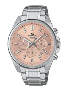 CASIO Men Dial & Stainless Steel Cuff Straps Analogue Chronograph Watch