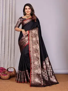 elora Woven Design Zari Silk Blend Banarasi Saree