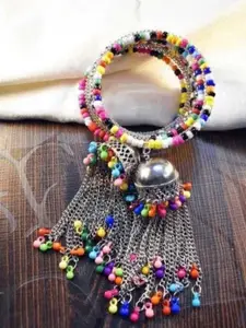 Sangria Oxidized Beaded Bangle