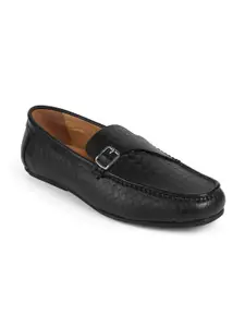 Tresmode Smat Black Men's Leather Single Monk Shoes