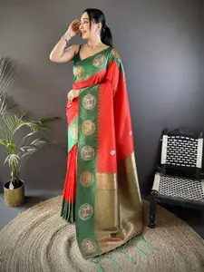 elora Woven Design Zari Silk Blend Banarasi Saree