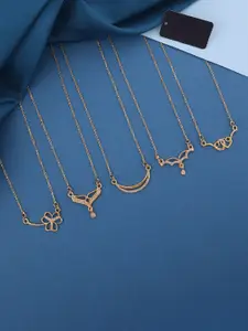 Anouk Set Of 5 Gold-Plated Artificial Stones Studded Necklace