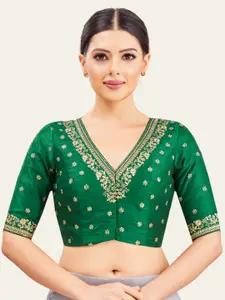 Studio Shringaar Embroidered V-Neck Saree Blouse