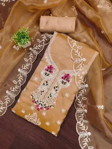 KALINI Embroidered Organza Unstitched Dress Material