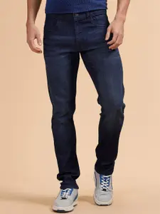 WROGN Men Comfort Slim Fit Mid-Rise Low Distress Light Fade Jeans