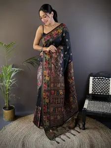 elora Woven Design Zari Silk Blend Saree