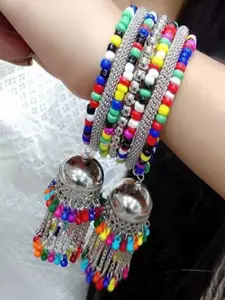 Sangria Oxidised Beaded Bangle