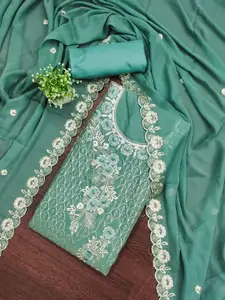 KALINI Embroidered Georgette Unstitched Dress Material