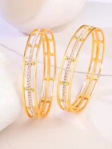 NVR Women Set Of 2 Gold Plated Traditional Bangles