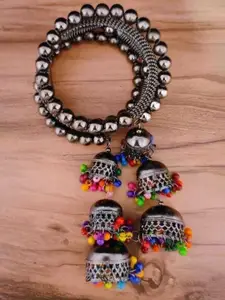 Sangria Oxidised Beaded Bangle