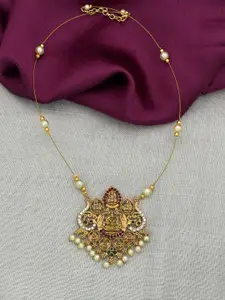 Anouk Gold-Plated Stone-Studded & Beaded Necklace