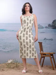 PURVAJA Printed A-Line Dress