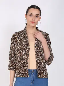 Moda Rapido Animal Printed Open Front Shrug