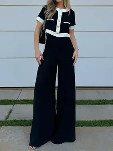 all about you Color Blocked Top With Trousers Co-Ords