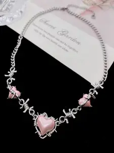 FIMBUL Stone -Studded Heart Charm Necklace