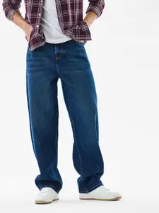 Snitch Blue Mid-Rise Relaxed Fit Jeans