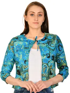 Moda Rapido Abstract Printed Tie-Up Shrug