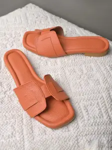 Street Style Store Women Textured Open Toe Flats