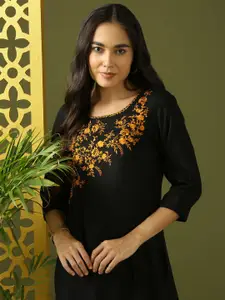 Anouk Women Floral Embroidered Thread Work Kurta