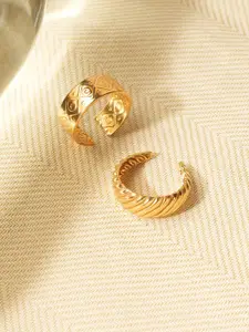 Niska Pack of 2 Gold-Plated Finger Rings