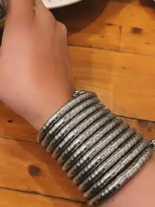 Sangria Beaded Spiral Bangle