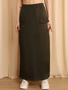 NEUDIS Cotton Cargo Maxi Front Slit Skirt
