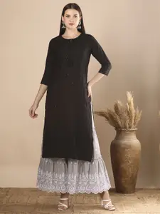 FASHOR Women Sequins Embroidered Kurta