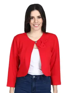 Moda Rapido Textured Bow Crop Shrug