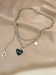 KRENOZ Heart Engraved Forever Necklace